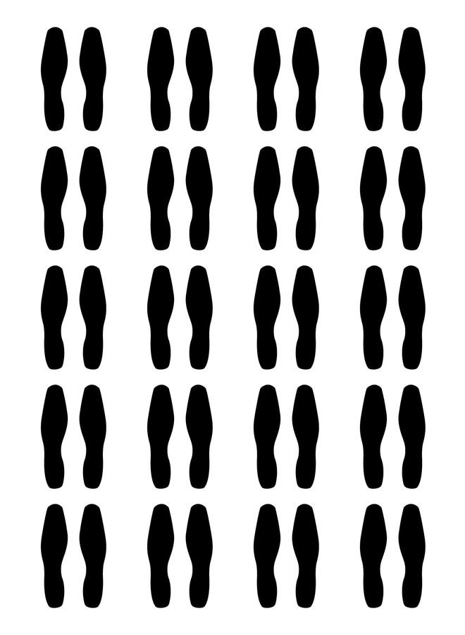CAOCAOOO 40 PCS Footprints 7 Inch Vinyl Prints Black Integrated Shoe Stickers for Floor Decals Stickers Floor Party Decor - Image 1